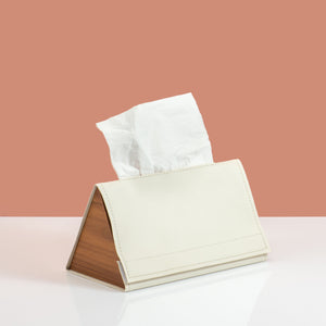 WHITE TRIANGLE TISSUE BOX